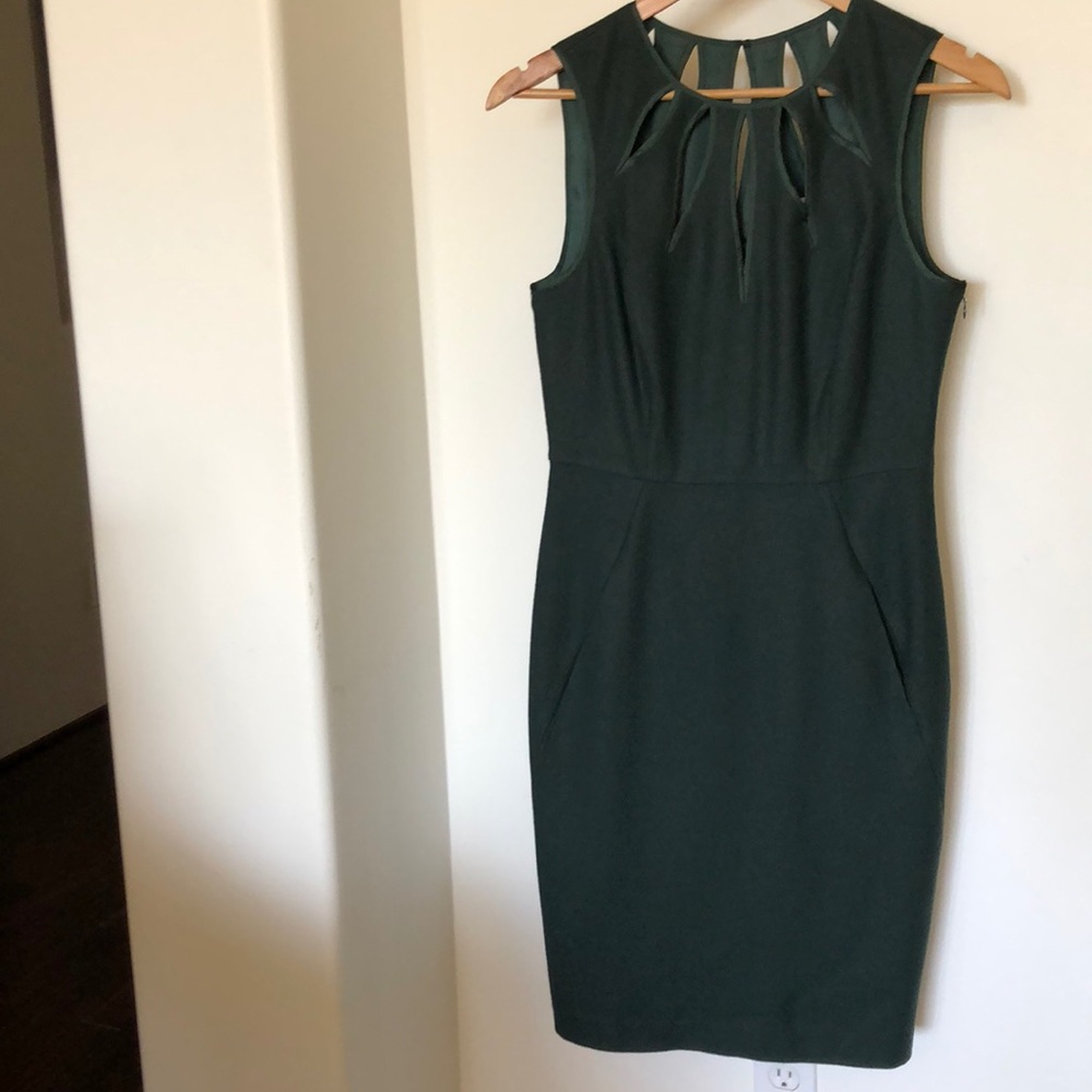 NWT SUSANA MONACO WOOL/viscose forest green sheath